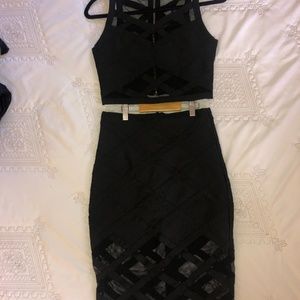 Black two piece cocktail dress